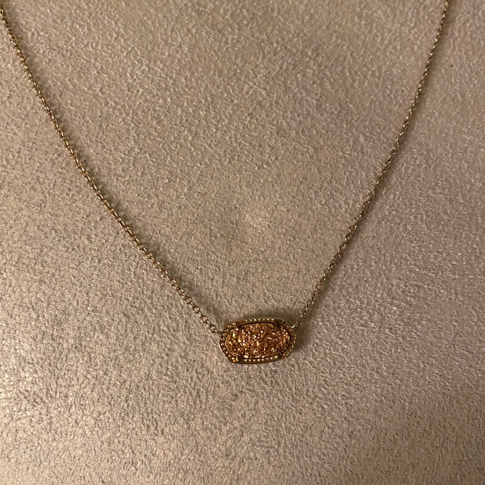 Kendra Scott Elisa Rose gold Drusy Necklace
